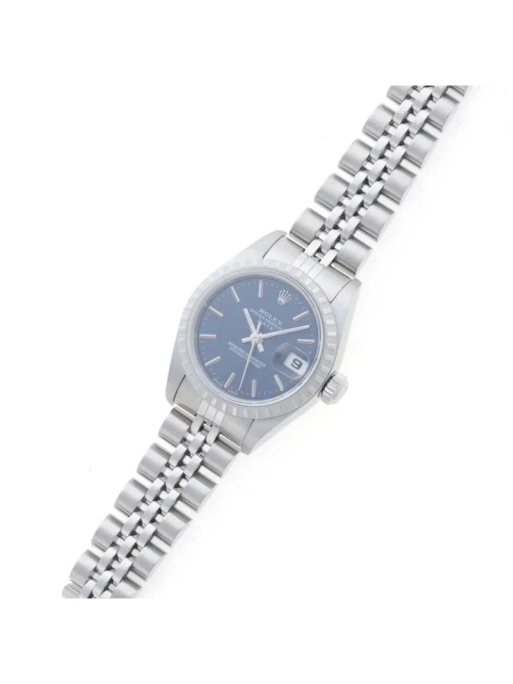 Rolex Oyster Watch Stainless Steel Blue Bardial Automatic